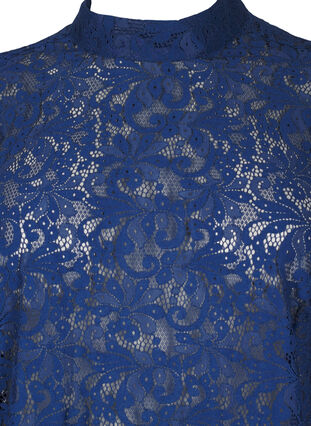 Zizzifashion Lace blouse with bow detail, Estate Blue, Packshot image number 2