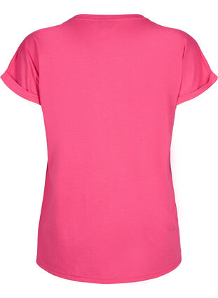 Zizzifashion Short sleeved cotton blend t-shirt, Raspberry Sorbet, Packshot image number 1