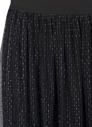 Zizzifashion Mesh skirt with glitter, Black, Packshot image number 2