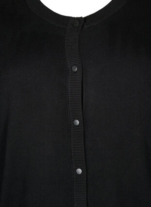 Zizzifashion Knitted cardigan with round neck and buttons, Black, Packshot image number 2