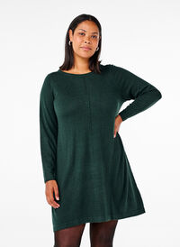 Knitted dress in cotton-viscose blend, Scarab, Model