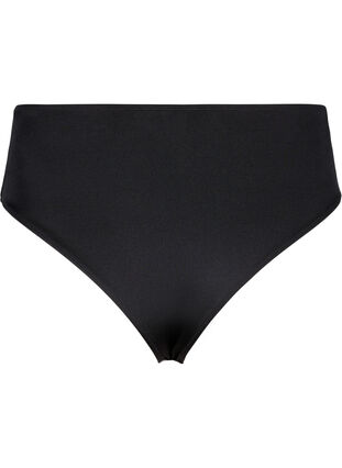 Zizzifashion Solid color bikini bottom with regular waist, Black, Packshot image number 1