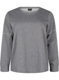 Sweatshirt with contrast stitching, Medium Grey Mél, Packshot