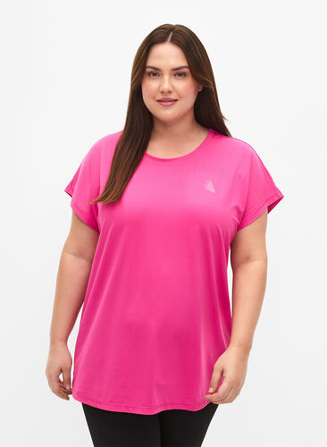 Zizzifashion Short-sleeved workout t-shirt, Raspberry Rose, Model image number 0