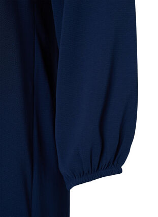 Zizzifashion Long-sleeved V-neck dress, Navy, Packshot image number 3