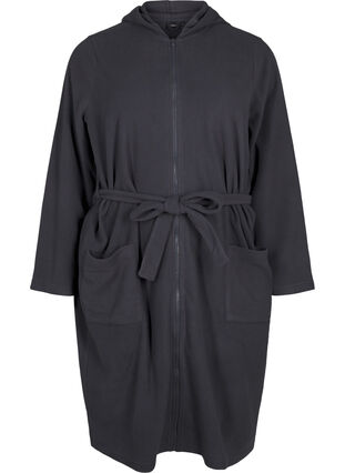 Zizzifashion Morning robe with zipper and hood, Asphalt, Packshot image number 0