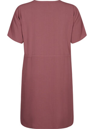 Zizzifashion Short sleeve dress with tie waist, Rose Brown, Packshot image number 1