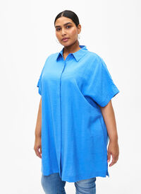 Long viscose shirt with short sleeves, Marina, Model