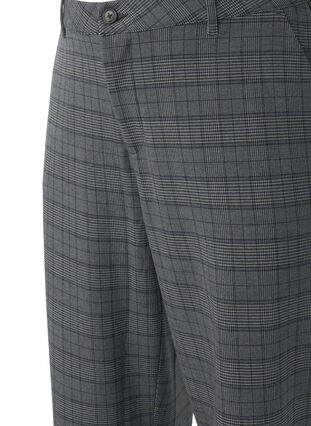 Zizzifashion Checked trousers with high waist and straight legs, Check, Packshot image number 2