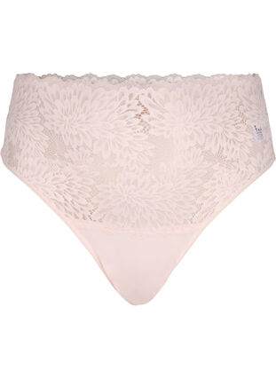 Zizzifashion Lace g-string with high waist, Peach Blush, Packshot image number 0