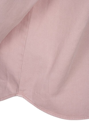 Zizzifashion Solid-colored denim shirt with chest pockets, Pale Mauve, Packshot image number 3