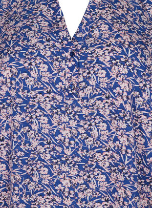 Zizzifashion FLASH - Long sleeve blouse with print, Strong Blue Flower, Packshot image number 2