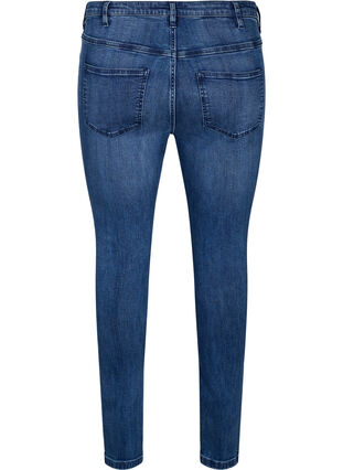 Zizzifashion Super slim Amy jeans with wear details, Blue Denim, Packshot image number 1