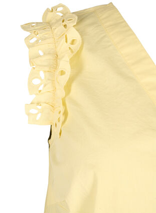 Zizzifashion Sleeveless cotton top with ruffles, Popcorn, Packshot image number 3