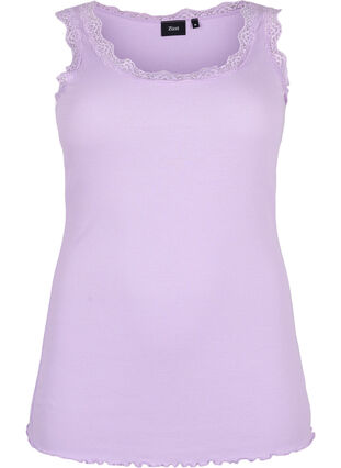 Zizzifashion Top with lace trim, Lavender, Packshot image number 0