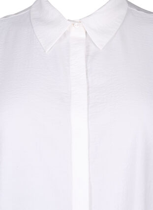 Long viscose shirt with short sleeves, Bright White, Packshot image number 2