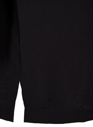 Zizzifashion Long viscose shirt with short sleeves, Black, Packshot image number 3