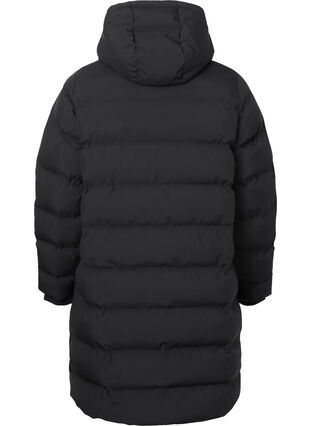 Zizzifashion Puffer coat with hood and pockets, Black, Packshot image number 1