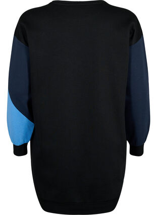 Zizzifashion Long sweatshirt with colorblock pattern, Night S. Color Block, Packshot image number 1