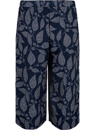 Zizzifashion Culotte trousers with print, Navy B. w. Dot Leaf, Packshot image number 1