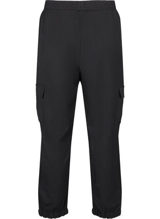 Zizzifashion Trousers with cargo pockets and elasticated waist, Black, Packshot image number 1