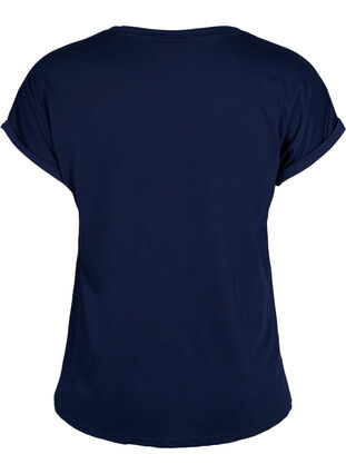 Zizzifashion Short sleeved cotton blend t-shirt, Navy Blazer, Packshot image number 1