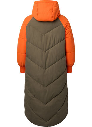 Zizzifashion Long colorblock winter jacket with hood, Bungee Cord Comb, Packshot image number 1