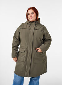 Water-repellent softshell jacket with quilted lining, Tarmac, Model