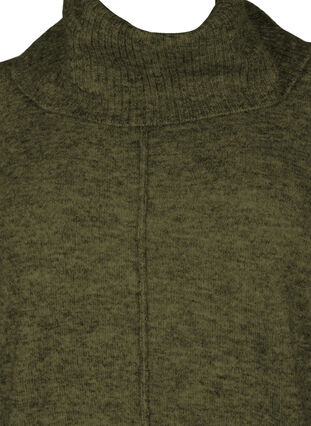 Zizzifashion Melange knit sweater with turtleneck, Winter Moss Mel., Packshot image number 2