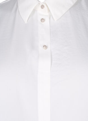 Zizzifashion Loose collar with glittery buttons, White, Packshot image number 2