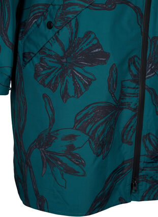 Zizzifashion Rain jacket with print, Deep Teal Black, Packshot image number 3