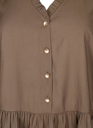 Zizzifashion Viscose blouse with buttons and 3/4 sleeves, Morel, Packshot image number 2