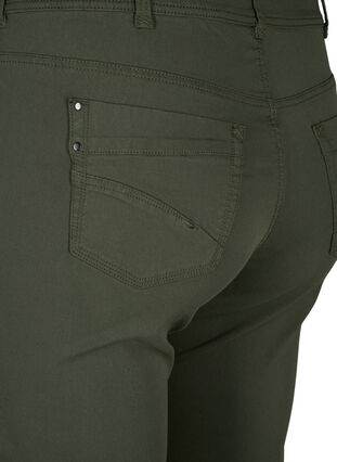Zizzifashion Tight fit Capri pants in a viscose blend, Thyme, Packshot image number 3