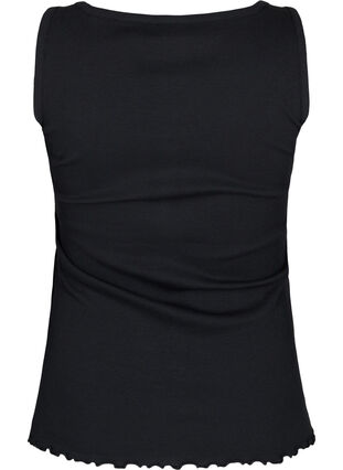 Zizzifashion Rib tank top with buttons, Black, Packshot image number 1