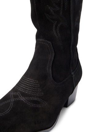 Zizzifashion Wide fit - Suede cowboy boots, Black, Packshot image number 2