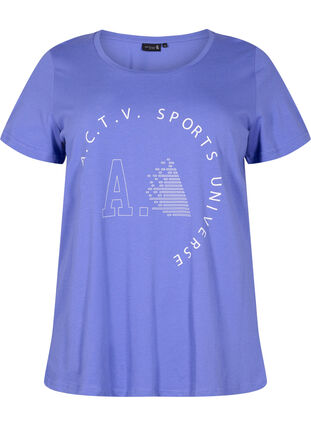 Zizzifashion Sports t-shirt with print, Very Peri A.C.T.V, Packshot image number 0