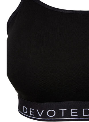 Zizzifashion Cotton bra top with adjustable straps, Black/Upper Font, Packshot image number 2
