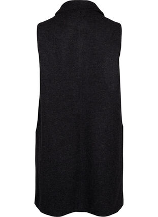 Zizzifashion Long vest in wool look, Dark Grey Melange, Packshot image number 1