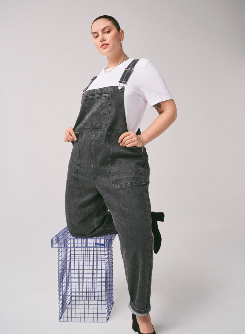 Zizzifashion Denim dungaree, , Model, 1