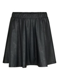 Imitated leather skirt with loose fit, Black, Packshot