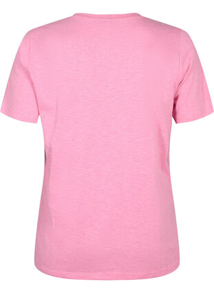 Zizzifashion Short sleeve basic t-shirt with v-neck, Rosebloom, Packshot image number 1