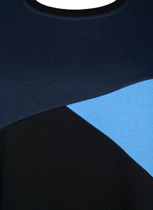 Zizzifashion Long sweatshirt with colorblock pattern, Night S. Color Block, Packshot image number 2