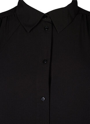 Zizzifashion Solid colour shirt with collar, Black, Packshot image number 2