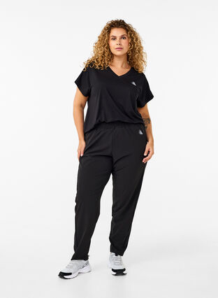 Zizzifashion Lightweight training trousers with pockets, Black, Model image number 3