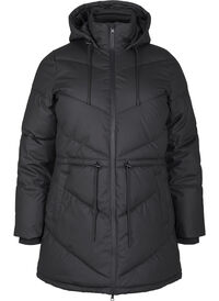 Water-repellent puffer jacket with hood