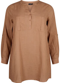 Cotton tunic with 3/4 sleeves