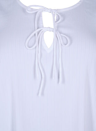 Zizzifashion Tunic in viscose with ties, Bright White, Packshot image number 2