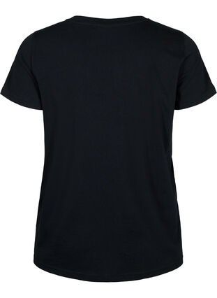 Zizzifashion Cotton training t-shirt with a print, Black w. Playstyle, Packshot image number 1