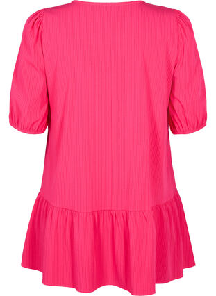 Zizzifashion Tunic in viscose with ties, Bright Rose, Packshot image number 1