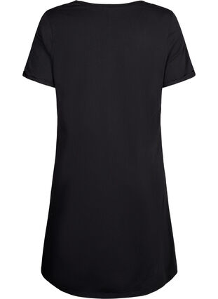 Zizzifashion Short-sleeved nightgown in organic cotton, Black Hello, Packshot image number 1